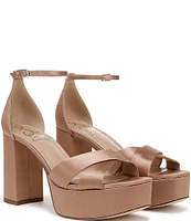 Sam Edelman Jullian Satin Ankle Strap Platform Dress Sandals