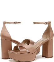 Sam Edelman Jullian Satin Ankle Strap Platform Dress Sandals