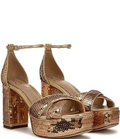 Sam Edelman Jullian Sequin Ankle Strap Platform Dress Sandals