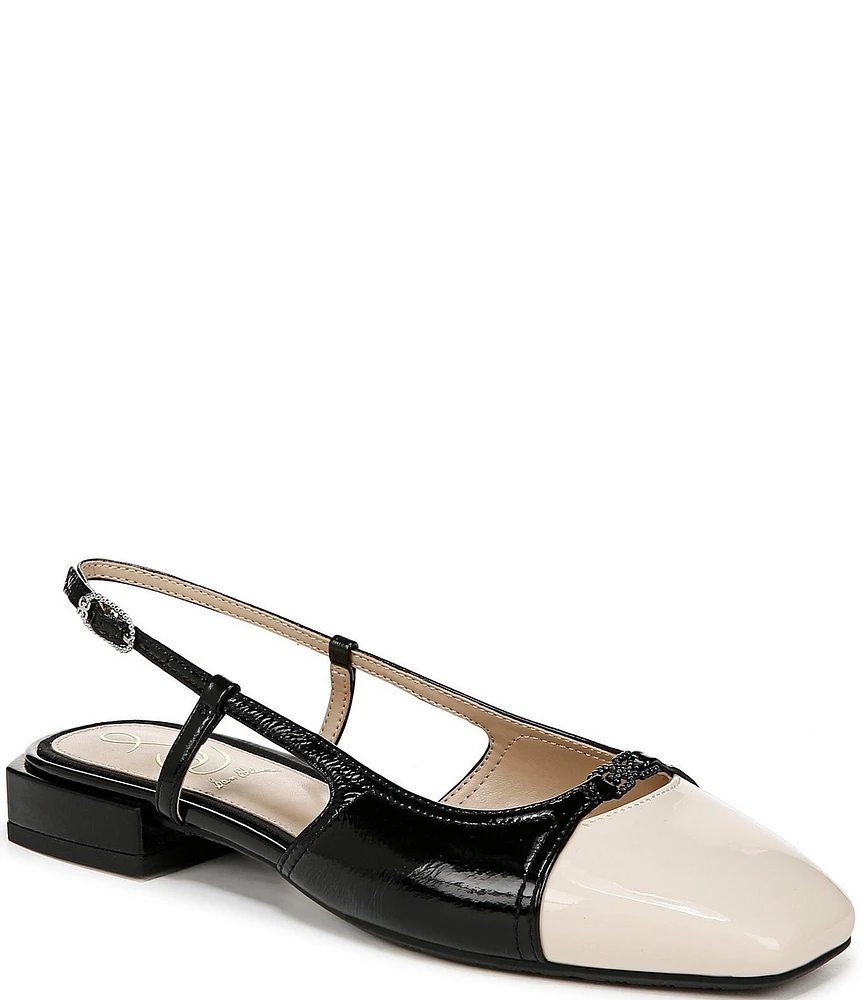 Sam Edelman Kara 2 Patent and Leather Cap Toe Slingback Flats