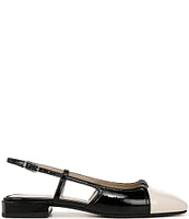 Sam Edelman Kara 2 Patent and Leather Cap Toe Slingback Flats