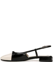 Sam Edelman Kara 2 Patent and Leather Cap Toe Slingback Flats