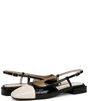 Sam Edelman Kara 2 Patent and Leather Cap Toe Slingback Flats