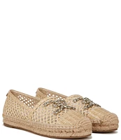 Sam Edelman Khiara Raffia Logo Detail Inspired Espadrille Flats