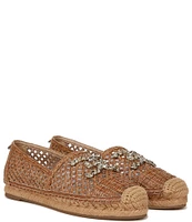 Sam Edelman Khiara Raffia Logo Detail Inspired Espadrille Flats