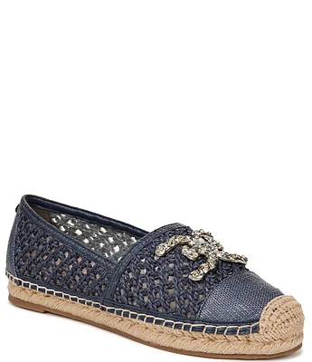 Sam Edelman Khiara Raffia Logo Detail Inspired Espadrille Flats