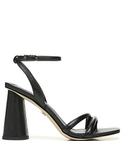 Sam Edelman Kia Leather Sculptural Heel Ankle Strap Sandals