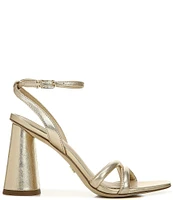 Sam Edelman Kia Leather Sculptural Heel Ankle Strap Sandals