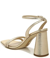 Sam Edelman Kia Leather Sculptural Heel Ankle Strap Sandals