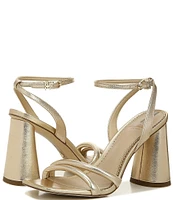 Sam Edelman Kia Leather Sculptural Heel Ankle Strap Sandals