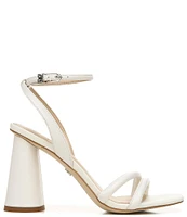 Sam Edelman Kia Leather Sculptural Heel Ankle Strap Sandals