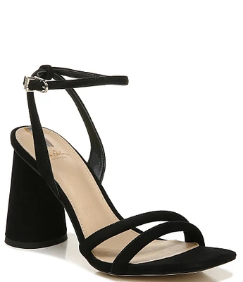 Sam Edelman Kia Suede Sculptural Heel Ankle Strap Sandals