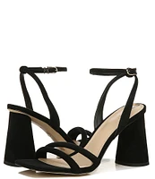 Sam Edelman Kia Suede Sculptural Heel Ankle Strap Sandals