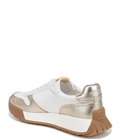 Sam Edelman Layla Metallic Leather and Nylon Lace-Up Retro Sneakers