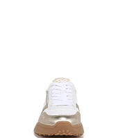 Sam Edelman Layla Metallic Leather and Nylon Lace-Up Retro Sneakers