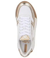 Sam Edelman Layla Metallic Leather and Nylon Lace-Up Retro Sneakers