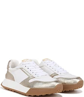 Sam Edelman Layla Metallic Leather and Nylon Lace-Up Retro Sneakers