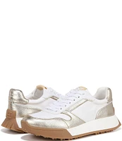 Sam Edelman Layla Metallic Leather and Nylon Lace-Up Retro Sneakers