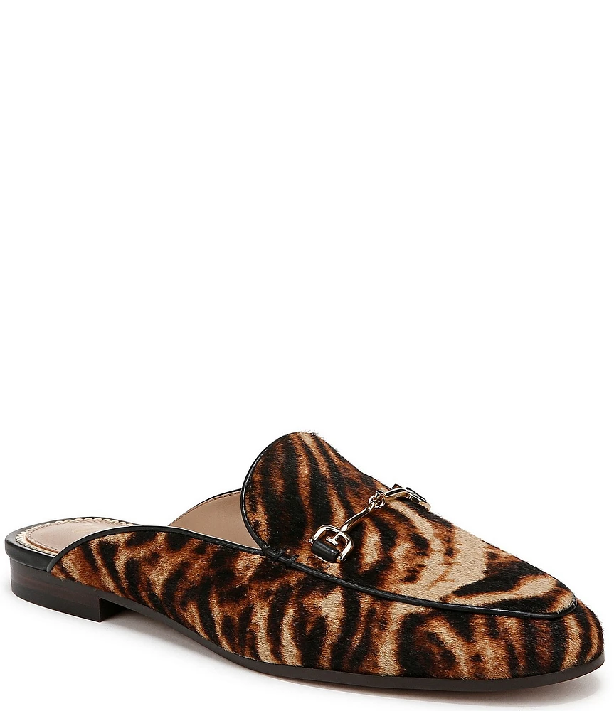 Sam Edelman Linnie Animal Print Calf Hair Bit Buckle Flat Mules