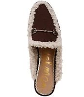 Sam Edelman Linnie Cozy Suede and Shearling Bit Buckle Flat Mules