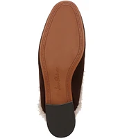 Sam Edelman Linnie Cozy Suede and Shearling Bit Buckle Flat Mules