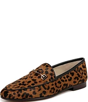 Sam Edelman Loraine Leopard Print Calf Hair Bit Buckle Loafers