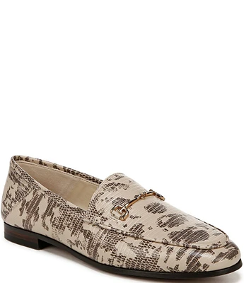 Sam Edelman Loraine Lizard Print Leather Bit Buckle Flat Loafers