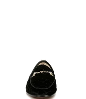 Sam Edelman Loraine Regal Velvet Crystal Bit Buckle Flat Loafers