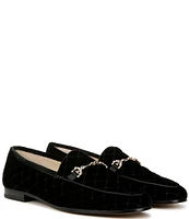 Sam Edelman Loraine Regal Velvet Crystal Bit Buckle Flat Loafers