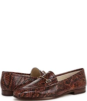 Sam Edelman Loraine Snake Print Leather Bit Buckle Flat Loafers