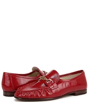 Sam Edelman Lucca Leather Ruched Bit Buckle Flat Loafers