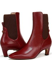 Sam Edelman Margo Leather Elastic Gore Sculpted Heel Booties