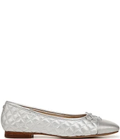 Sam Edelman Marilyn Quilted Leather Cap Toe Bow Detail Ballet Flats