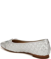 Sam Edelman Marilyn Quilted Leather Cap Toe Bow Detail Ballet Flats