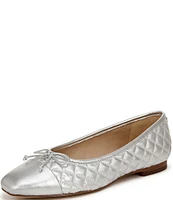 Sam Edelman Marilyn Quilted Leather Cap Toe Bow Detail Ballet Flats