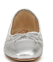 Sam Edelman Marilyn Quilted Leather Cap Toe Bow Detail Ballet Flats