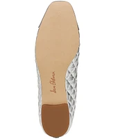 Sam Edelman Marilyn Quilted Leather Cap Toe Bow Detail Ballet Flats