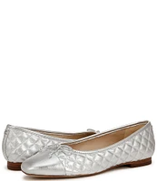 Sam Edelman Marilyn Quilted Leather Cap Toe Bow Detail Ballet Flats