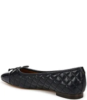 Sam Edelman Marilyn Quilted Leather Cap Toe Bow Detail Ballet Flats