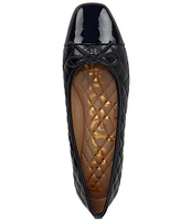 Sam Edelman Marilyn Quilted Leather Cap Toe Bow Detail Ballet Flats