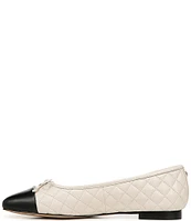 Sam Edelman Marilyn Quilted Leather Cap Toe Bow Detail Ballet Flats