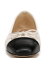 Sam Edelman Marilyn Quilted Leather Cap Toe Bow Detail Ballet Flats