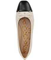 Sam Edelman Marilyn Quilted Leather Cap Toe Bow Detail Ballet Flats