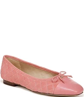 Sam Edelman Marilyn Quilted Suede Cap Toe Bow Detail Ballet Flats