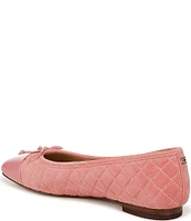 Sam Edelman Marilyn Quilted Suede Cap Toe Bow Detail Ballet Flats