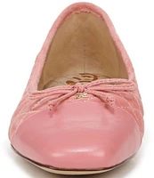 Sam Edelman Marilyn Quilted Suede Cap Toe Bow Detail Ballet Flats