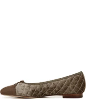 Sam Edelman Marilyn Quilted Velvet Cap Toe Bow Detail Ballet Flats