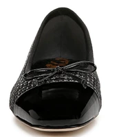 Sam Edelman Marley Boucle and Patent Cap Toe Bow Detail Ballet Flats