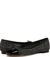 Sam Edelman Marley Boucle and Patent Cap Toe Bow Detail Ballet Flats