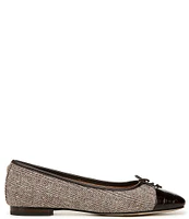 Sam Edelman Marley Herringbone and Croco Cap Toe Bow Detail Ballet Flats